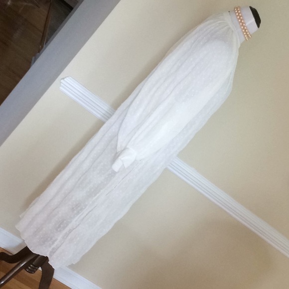 Zara white crinkle dotted Swiss button front dre - Picture 6 of 14